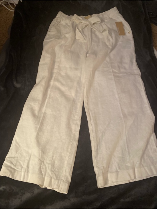 Michael Kors Pants - Michael Kors Women's Linen-Blend Drawstring Pants in White